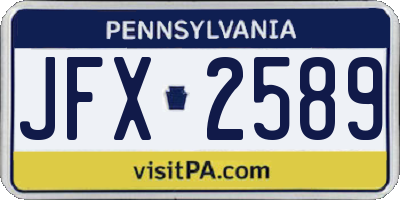PA license plate JFX2589