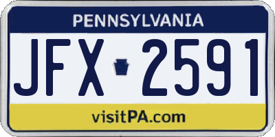 PA license plate JFX2591