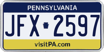 PA license plate JFX2597