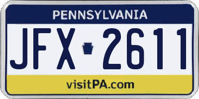 PA license plate JFX2611