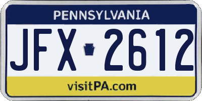 PA license plate JFX2612