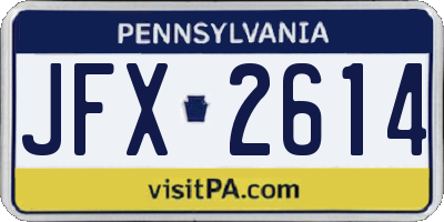 PA license plate JFX2614
