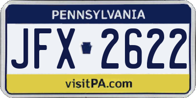 PA license plate JFX2622