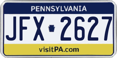 PA license plate JFX2627