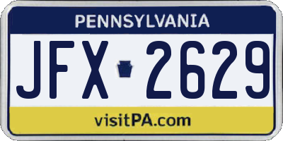PA license plate JFX2629