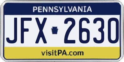 PA license plate JFX2630