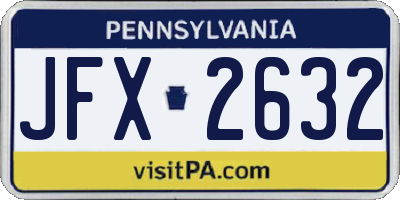 PA license plate JFX2632