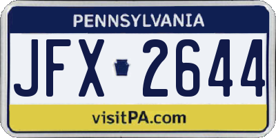 PA license plate JFX2644