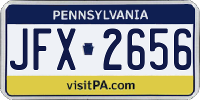 PA license plate JFX2656