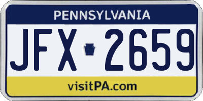 PA license plate JFX2659