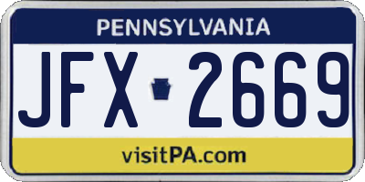 PA license plate JFX2669