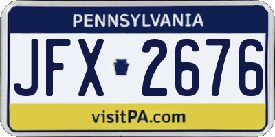 PA license plate JFX2676