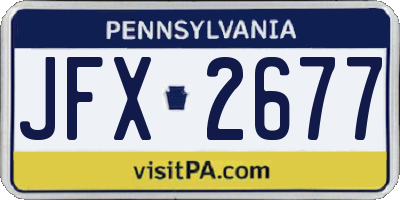 PA license plate JFX2677