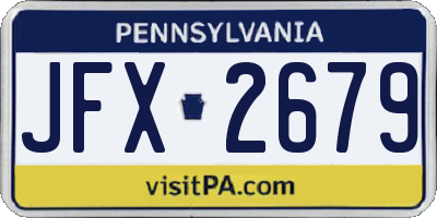 PA license plate JFX2679