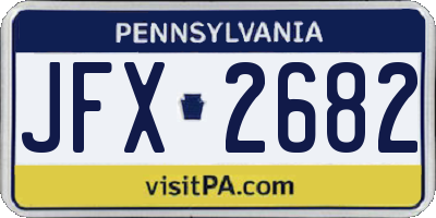 PA license plate JFX2682
