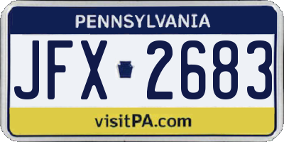 PA license plate JFX2683