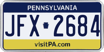 PA license plate JFX2684