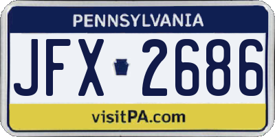 PA license plate JFX2686
