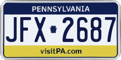 PA license plate JFX2687