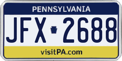 PA license plate JFX2688