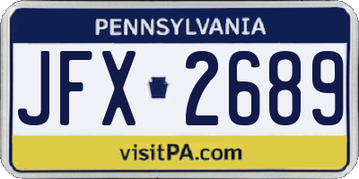 PA license plate JFX2689