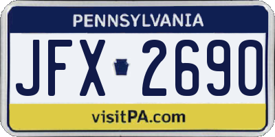 PA license plate JFX2690