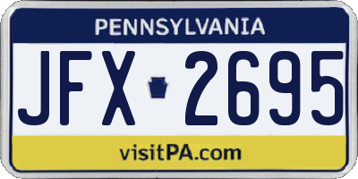 PA license plate JFX2695