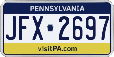 PA license plate JFX2697