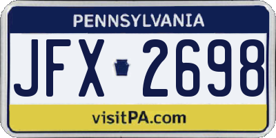 PA license plate JFX2698