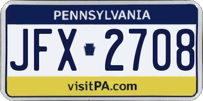 PA license plate JFX2708