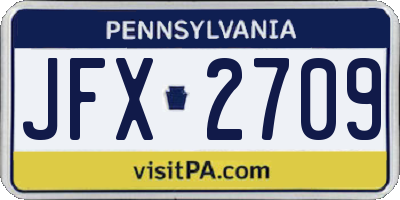 PA license plate JFX2709