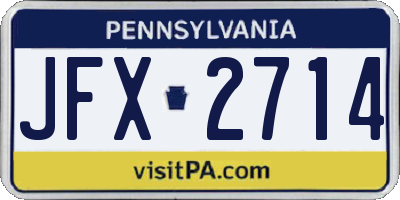 PA license plate JFX2714