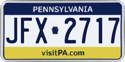 PA license plate JFX2717