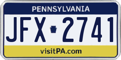 PA license plate JFX2741