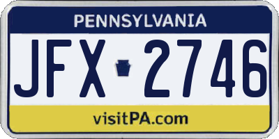 PA license plate JFX2746