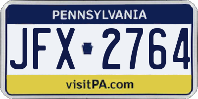 PA license plate JFX2764