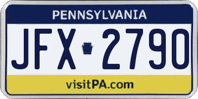 PA license plate JFX2790
