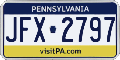 PA license plate JFX2797