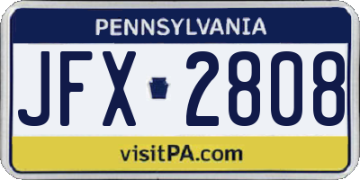 PA license plate JFX2808