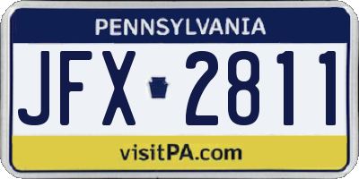 PA license plate JFX2811