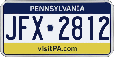 PA license plate JFX2812