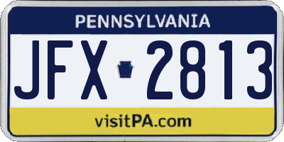 PA license plate JFX2813