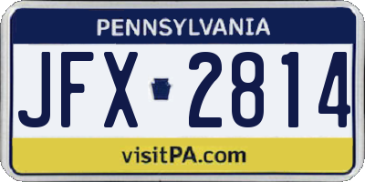 PA license plate JFX2814