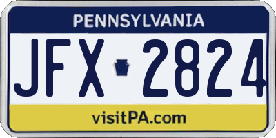PA license plate JFX2824