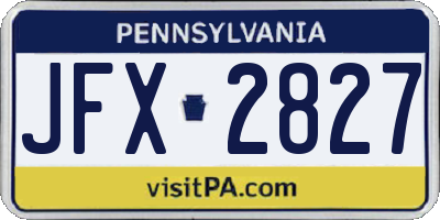 PA license plate JFX2827