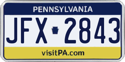 PA license plate JFX2843