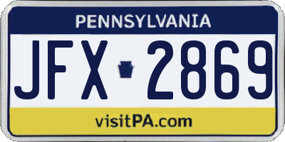 PA license plate JFX2869
