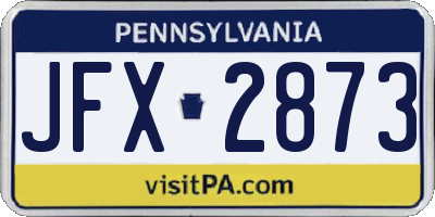 PA license plate JFX2873