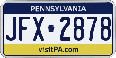 PA license plate JFX2878