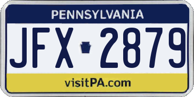 PA license plate JFX2879